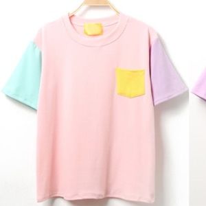 ROMWE Vintage Color Block Tee